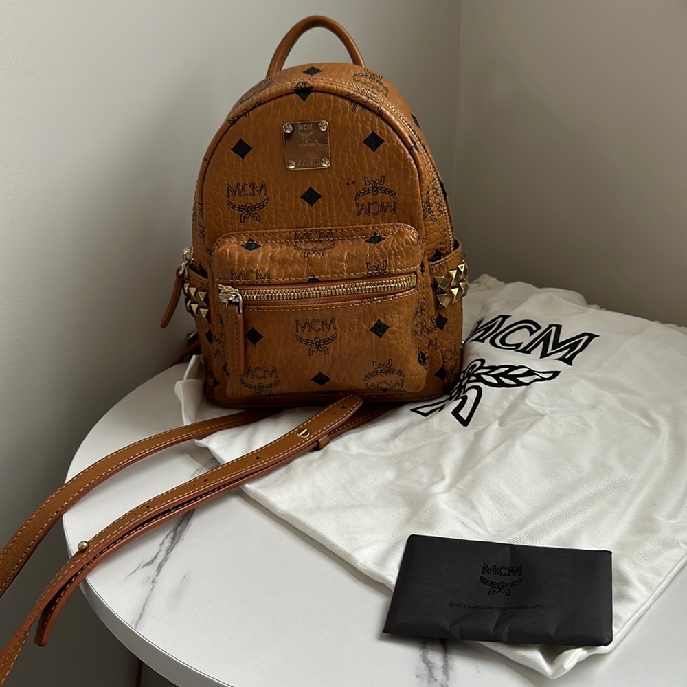 MCM stark side mini backpack in the iconic Visetos!
